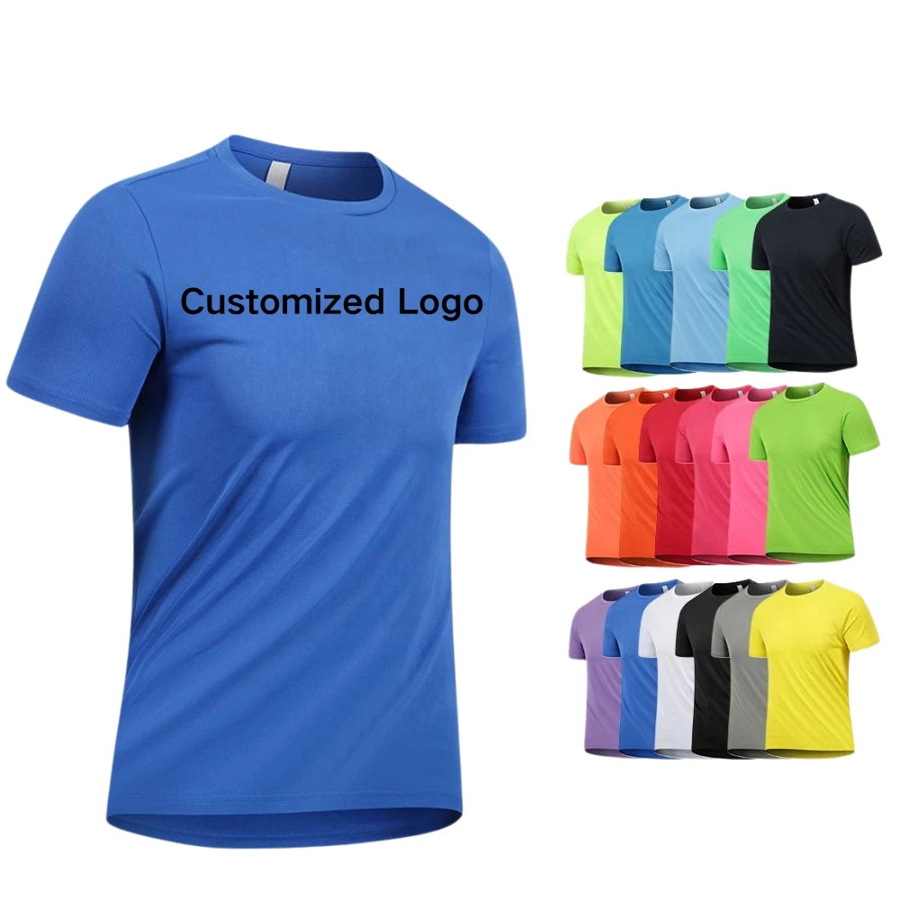 Goldtex Wholesale Men's Gym Run Quick Dry T-shirt Custom Print Plain Blank 100% Polyester Sport Formal Knitted Style
