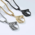 New Design Titanium Steel 316L Stainless Steel Horse Pendant Necklace Men Women DZ440