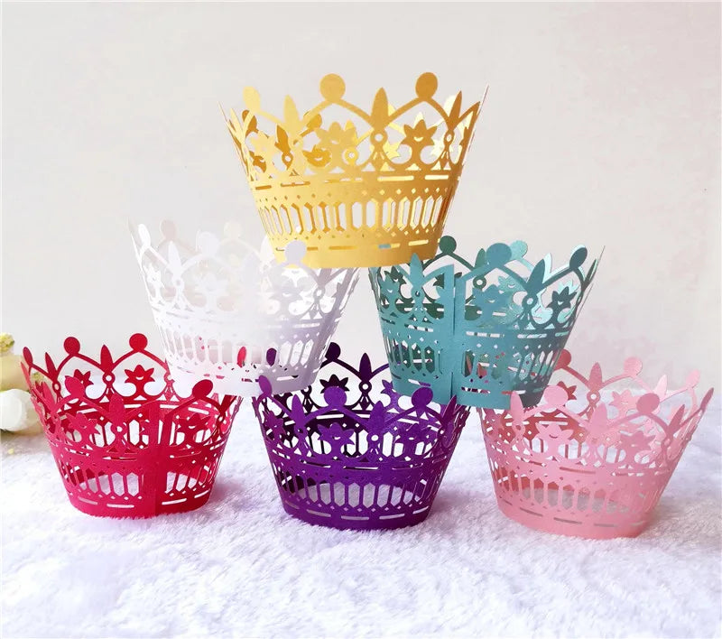 Laser Cut Wedding Papers Cupcake Liners Wrapper Muffin Cups Cookie Cake Cupcake Bread Packing Box for Food