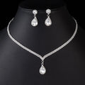 Bridesmaid Jewelry Set for Women Bride Crystal Necklace Earrings Set Bridal Wedding Jewelry Sets Bride