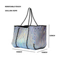 Lightweight Neoprene Casual Tote Handbag for Women Dual Handle Big Bag for Travel Beach Sports