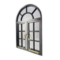Modern Custom Arched Aluminum Alloy Horizontal Casement Windows with Fiberglass Screen Swing Open Glazing Black Heat Insulation
