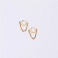 Fenny  No Fade Elegant Link Chain Tassel Hoop Earring Trendy for Dancing Party Wholesale Stainless Steel Ladies Jewelry