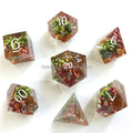 Custom DND Decorative Dice Set Polyhedral Resin Accessories for Dungeons and Dragons Games Sharp Real FlowerResin Dice