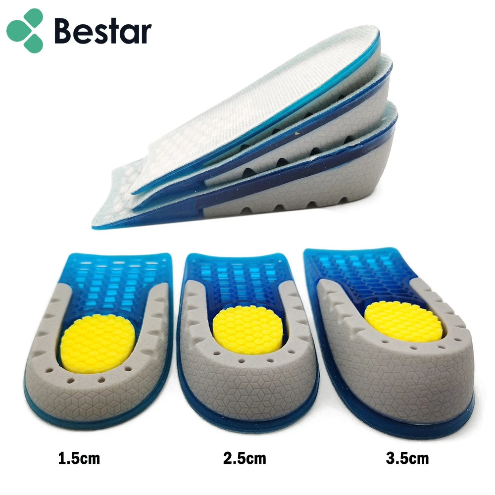 Hot 1.5cm 2.5cm 3.5cm Gel Heel Lifts Height Increase Insoles Shoe Inserts Pads Raise Silicone Heel Insole