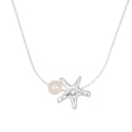 Hot Selling S925 Silver Summer Starfish Necklace with Natural Pearl Exquisite High-End Fashion Jewelry for Women