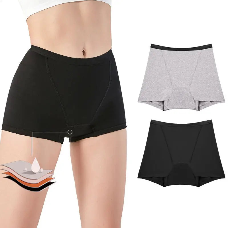 Cotton Heavy Flow Absorbent Menstrual Period Boxer Women 4layers Leak Proof Underwear Panties Briefs Plus Size Shorts