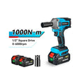 1000N.m 20V Brushless Electric Impact Wrench Cordless Socket Rechargeable 1/2 Inch Li-ion Battery Industrial DIY