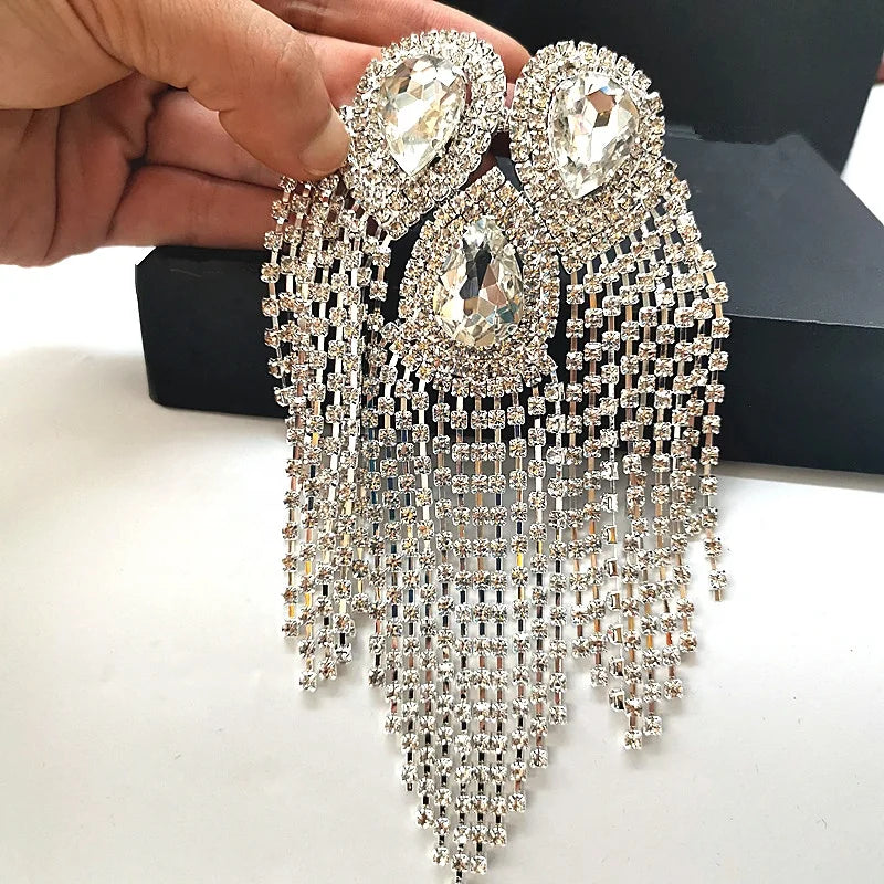 Crystals Fringe Rhinestone Tassels Trimmings Applique for Sewing on Shoes Bags Clothing Decoration