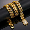 Wholesale Hip Hop Jewelry 14mm Gold Plated Brass Baguette 5A CZ Diamond Miami Cuban Link Chain Necklace