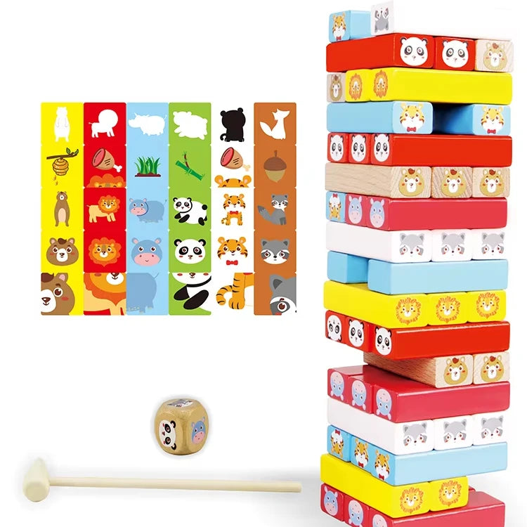 2026 New Arrival Wooden Balance Stacking Game Toys Wooden Tumble Tower Toy for Kids