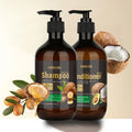 Organic Natural Vegan Hair Shampoo and Conditioner Anti-Dandruff Smoothing Coconut Ginger Keratin Argan Oil Gel Form