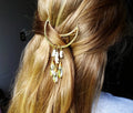 Alloy Moon Healing Crystal Gravel Labradorite Crystal Fringe Hairpin Western Style Bride Children's Festival Hair Accessories