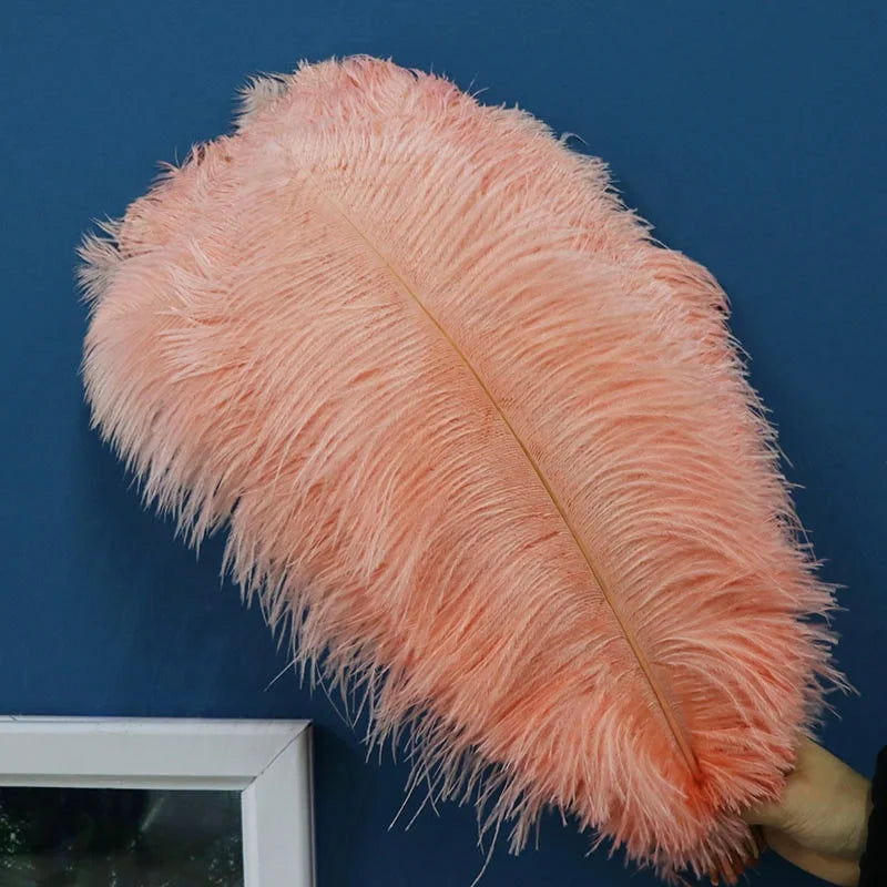 45-50CM Wholesale Cheap Large Black Dyed Multi-Color Smooth Fluffy Fabric Faux Ostrich Feathers Red