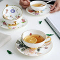 Private Logo European Luxury Bone China Ceramic Mug and Plate Set