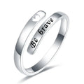 925 Sterling Silver Rhodium Plated Adjustable Jewelry Zirconia Inspirational Engraved Inspire Wedding Promise Rings Women Men