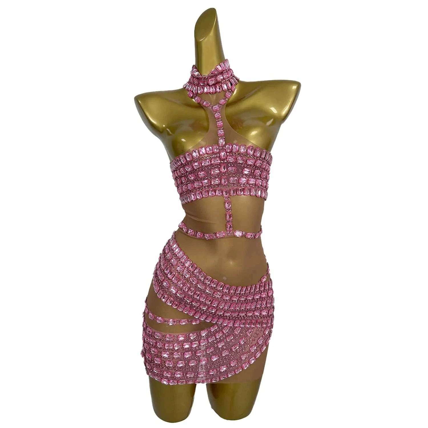 Shiny Mesh Crystal Birthday Banquet Bodycon Dress Club Wear Show Stage Performance Outfit Female Sexy Short Prom Party Dresses
