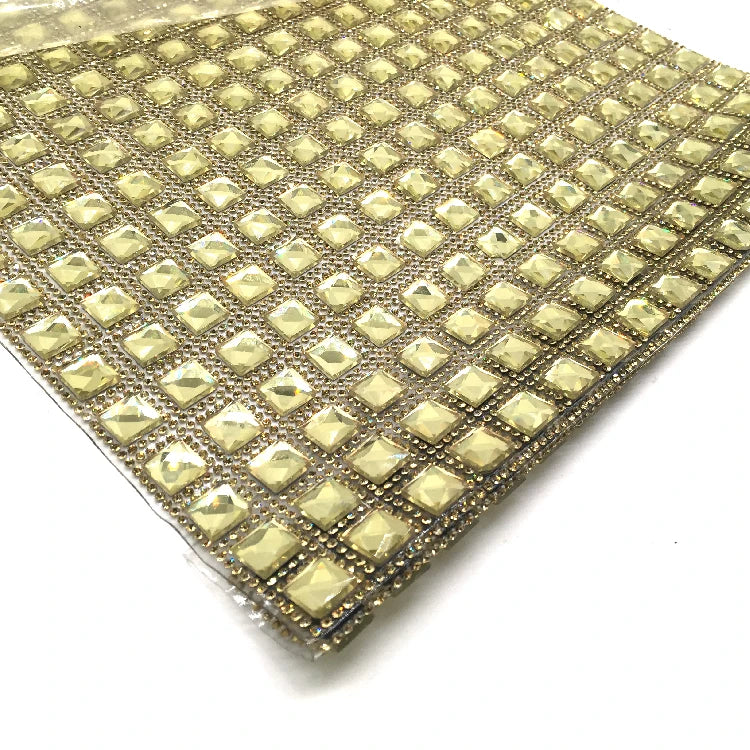 Factory Wholesale Square Intensive Diamond Glue Hotfix Stone Glass Crystal Hot Fix Rhinestones Mesh
