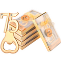 Golden 75 Bottle Opener 75th Anniversary Keepsake 75th Birthday Gift Event Giveaway Table Decors Guest Favors