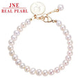 Pearl Bracelet Wholesale Nearly Round White Pearl Copper-Plated Gold Color Zhuji Freshwater Pearl Accessory Bracelet Female