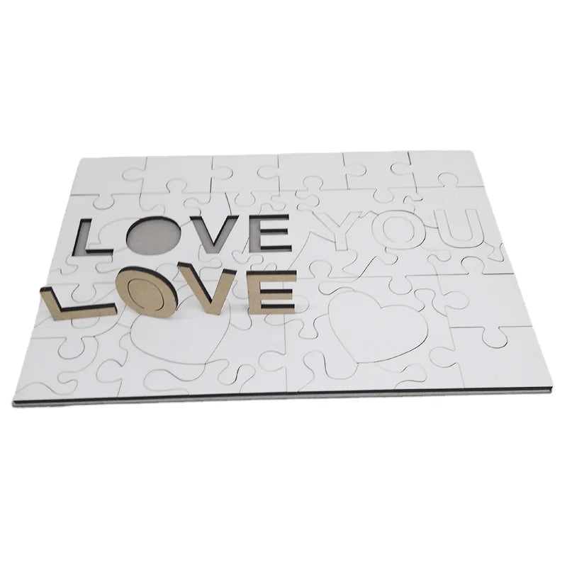 Custom Sublimation Puzzle MDF Blank LOVE Jigsaw Puzzles Photo Printing Wooden Puzzle