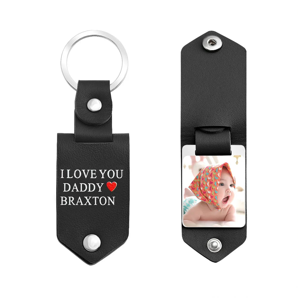 Qiuhan Creative Gift Leather Pendant Bag Hanging Decoration Personalized Customize Name Color Picture Key Chain