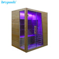 Luxurious Modern 220V Control Panel High-Efficiency Far Infrared Sauna Heater with Steam Function Solid Wood Transom 2-4 People