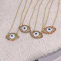 NZ1290 New 18K Gold Enamel Evil Eyes Choker Necklace Good Luck Layered Necklace Evil Eyes Amulet Jewelry Gift for Women