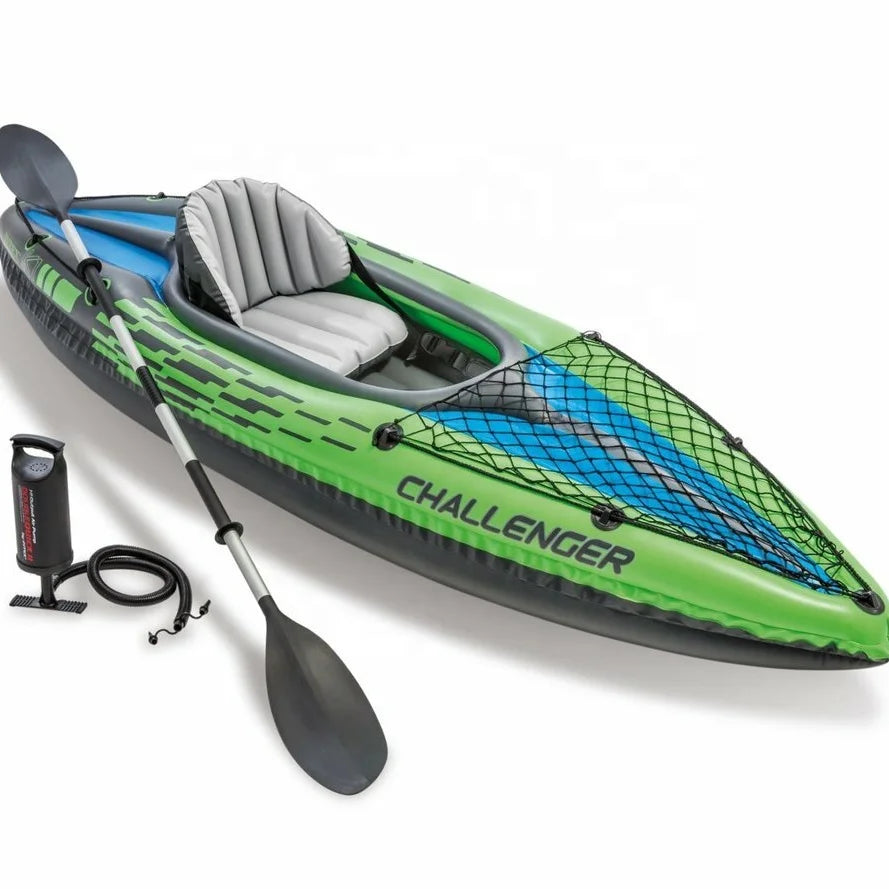 INTEX 68305 Challenger K1 PVC Light Weight Inflatable Kayak for 1 Person-Drifting Ready