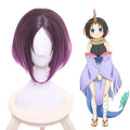 Wholesale Elma Wig 35cm Short Purple Mixed Synthetic Kobayashi Maid Dragon Anime Heat Resistant Cosplay Wig