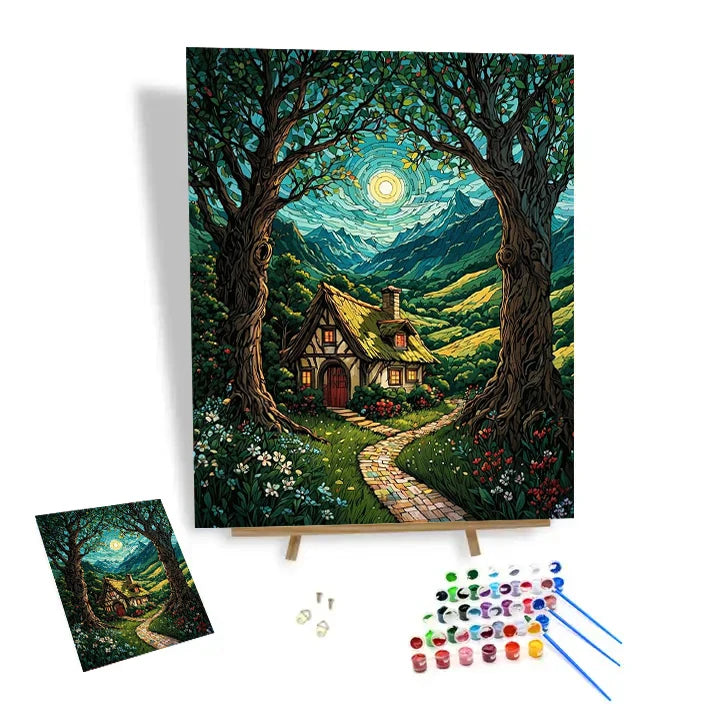 Factory Price Wholesale Painting by Numbers Kit Van Gogh Nordic Style Forest Oil Painting Acrylic