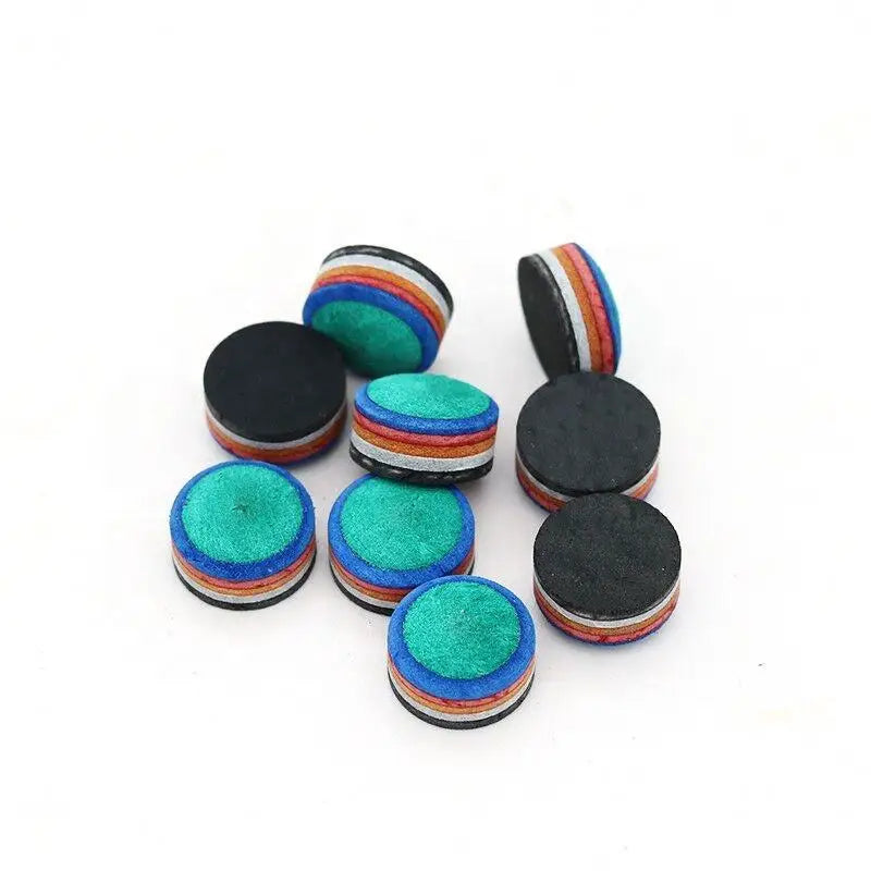 Professional Superior Quality Rainbow Colorful Multi Layer 14mm Leather Billiard Pool Cue Tip