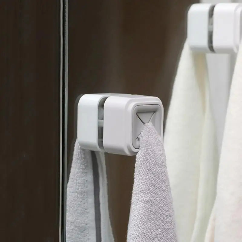 HelloWorld Towel Holder Organizer Accessories Kitchen Towel Holder Rack Wall Mount Home Wash Cloth Clip Rack Bathroom