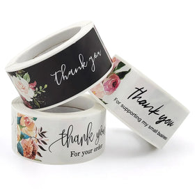 Wholesale Rectangle Gift Packaging Label Self Adhesive Thank You for Supporting My Small Business Stickers Roll