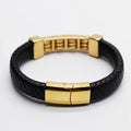 BMZ 2023 Trendy Gold Plating Abacus Flat Leather Bracelet Men's Charm Charm Bracelets for Party or Gift