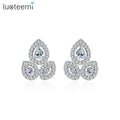 LUOTEEMI Jewelry Female Zirconia Stud Zircon Cubic Big Woman New Earing Luxury Cz Water Drop Tear Earring