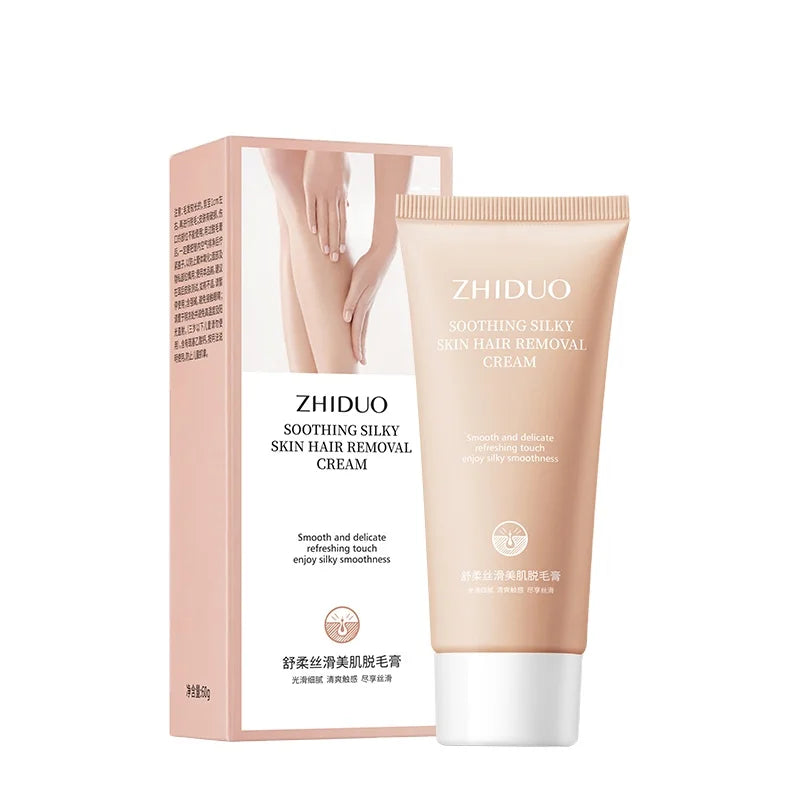 ZHIDUO Soothing Silky Skin Hair Removal Cream Smooth and Delicate Touch Enjoy Silky Smoothness
