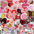 50 Pcs Valentine's Day Graffiti Series PVC Waterproof Stickers for Laptop Skateboard Suitcase Refrigerator Handbag and Books