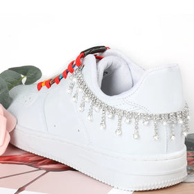 Fashion Shoe Chains Silver Metal Crystal Shoe Chain Sneaker Shoe Decoration Sneaker Chain