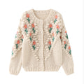 Custom Colorful Knit Long Cardigan Sweater Flower Women Plus Size Sweaters for Ladies