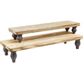 2pcs Set Polished Wooden Display Riser Folk Art Style Annatto Wood Cupcake Display Stand