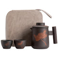 Qingxi Purple Pottery Quick Cup Ceramic Teapot Kung Fu Tea Set One Pot Two Cups Portable Bag Travel Teaware Mini Travel Tea Set