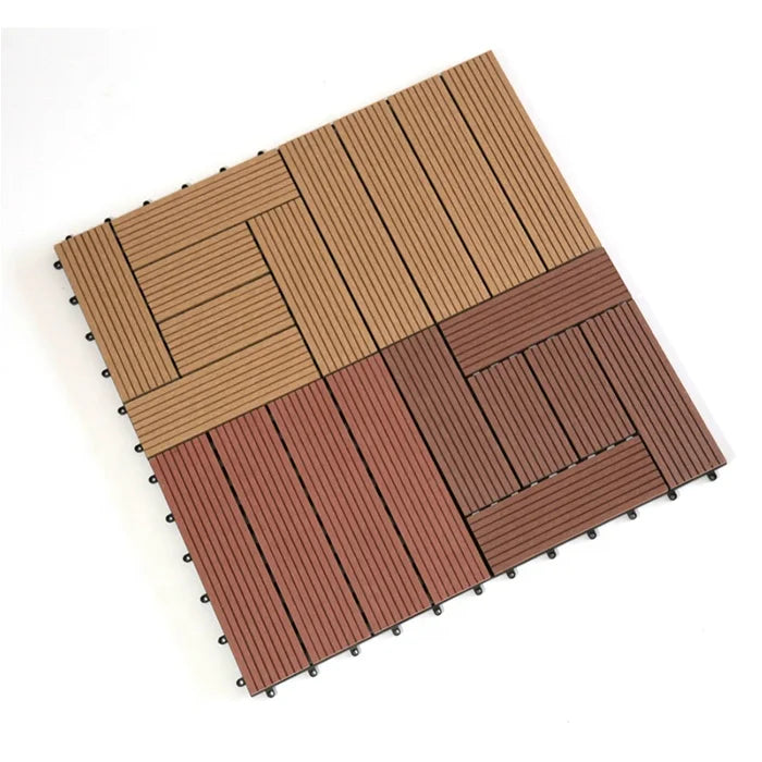 Eco-friendly Patio Terrace Balcony Garden Wood Plastic Composite Interlocking Outdoor WPC Decking DIY Tiles