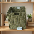 Collapsible Straw Woven Rectangle Storage Baskets with 20-35L Capacity for Rustic Home Organization of Toys and Sundries