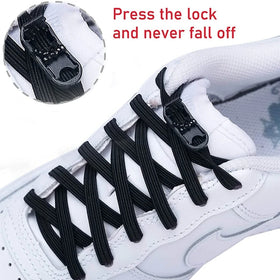 Elastic No-Tie Flat Shoelaces Polyester Material for Sneakers Kids & Adults Lazy Design