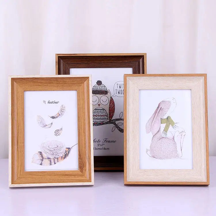Customized Color Multi-sized Display Turquoise White Plastic Photo Frame with Paper Wrap Picture Frames for Home Decoration