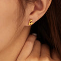 European and American INS Style Cherry Stainless Steel Fashionable Niche Versatile Design Ins Style Earrings