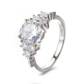 High Grade Vintage Rhodium Plated GRA Based 925 Sterling Silver VVS Moissanite Ring for Women Engagement