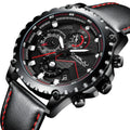 CRRJU 2158 Luxury Men Sport Quartz Watches New Leather Chronograph Automatic Date 43mm 22mm Relogio Masculino for Business