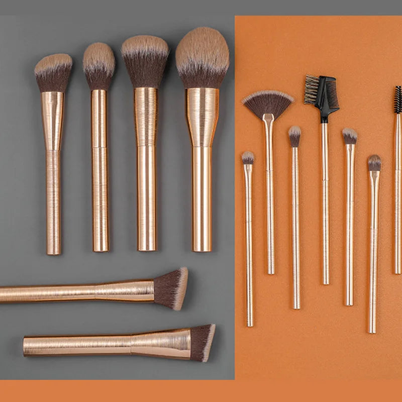 Custom Logo Golden 20 Pieces Makeup Brush Set Vegan Cosmetic Tool